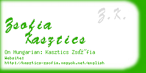 zsofia kasztics business card